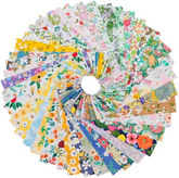 CraftsFabrics 40 Stück Jelly Rolls-Steppstreifen aus Baumwollstoff mit Blumenmuster, 100 % Baumwolle, breiter quadratischer Stoff zum Selbermachen, Nähen, Quilten, Kinderbasteln